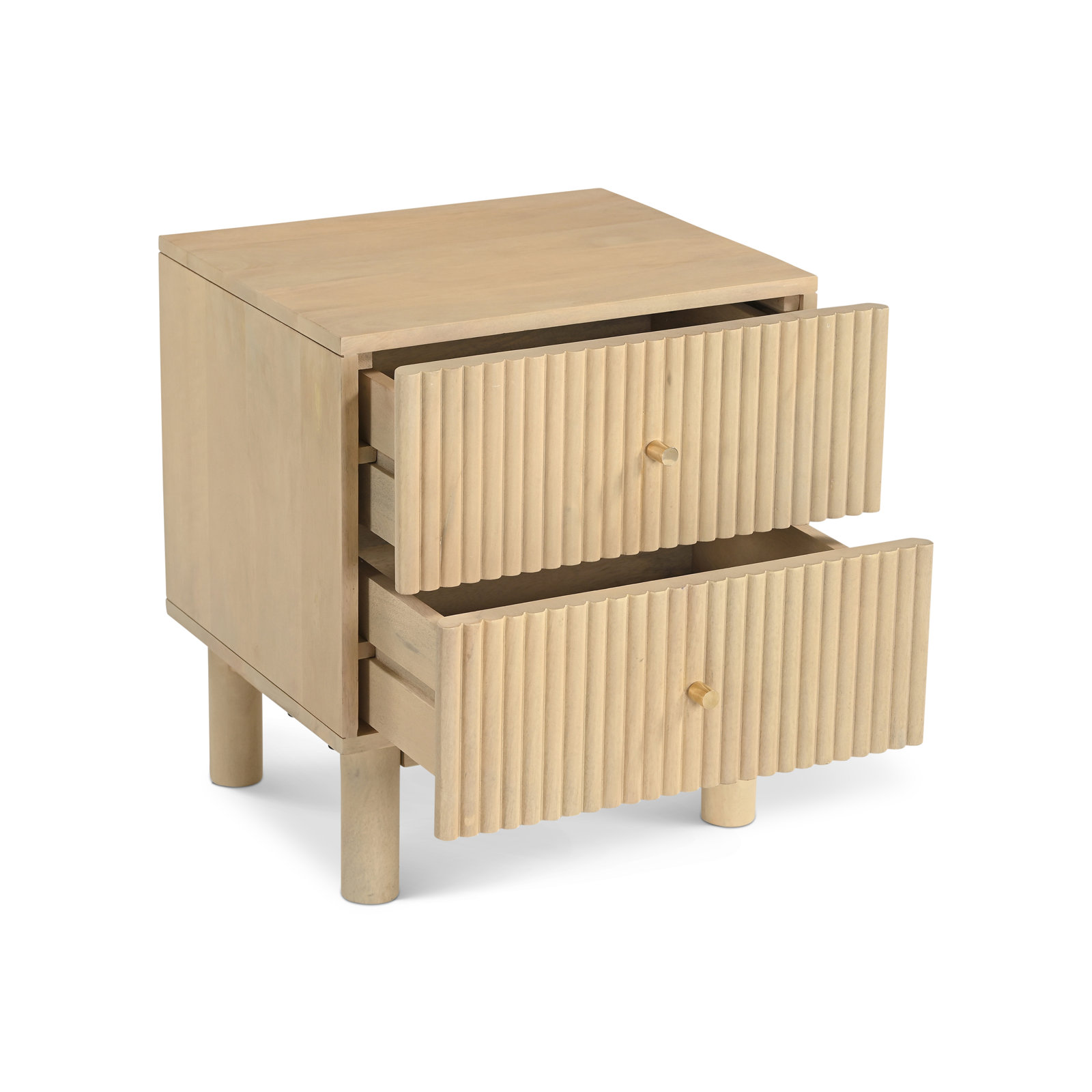 Mini Mango Nightstand, Bleached Oak