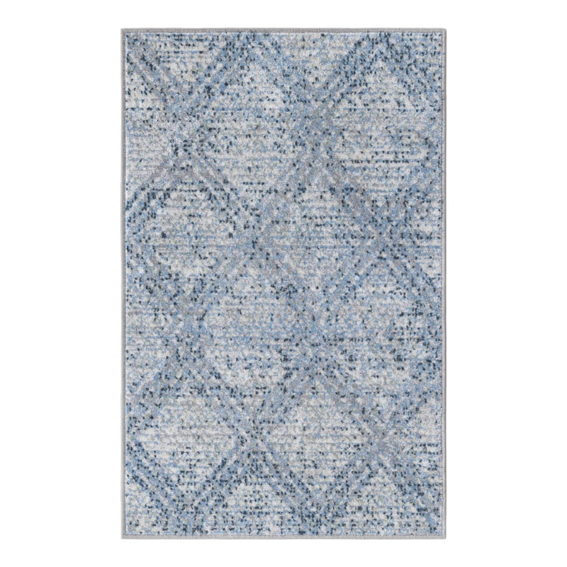 Tapis Langley Street® Modern Trellis Massie, Rectangle 3 pi 3 po x 5 pi 3 po, Bleu clair