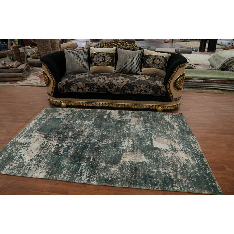 Tapis abstrait fait à la main 5 x 8 po