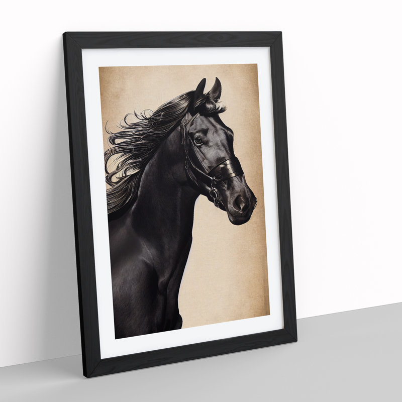 Beautiful Horse - Single Picture Frame Print, Black Framed, 64cm H x 46cm W x 2cm D