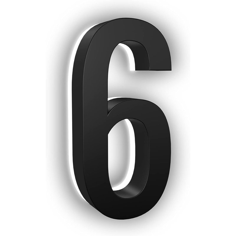 Numéro de maison en ABS ABS-polymère Lumanumbers 7 po H, 6