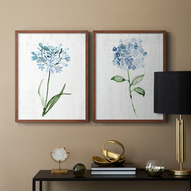 «Garden Botanical I-Premium», reproduction encadrée prête à accrocher - aucun clou requis - aucun clou requis, Noyer
