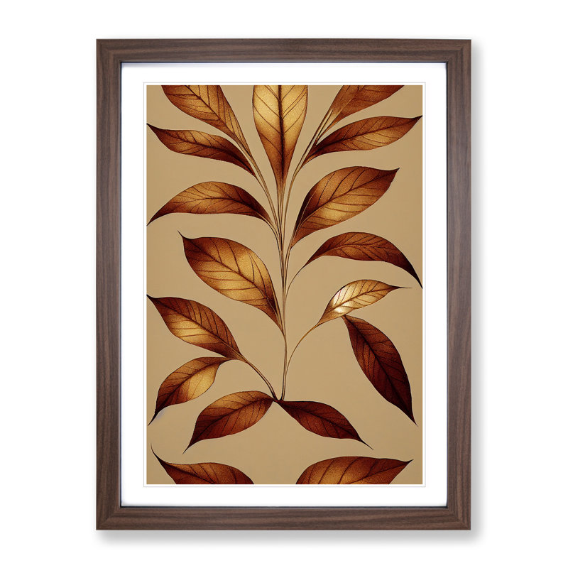 A Superb Leaves 1 Piece Single Picture Frame Wall Art, 34cm H x 25cm W x 2cm D, Walnut