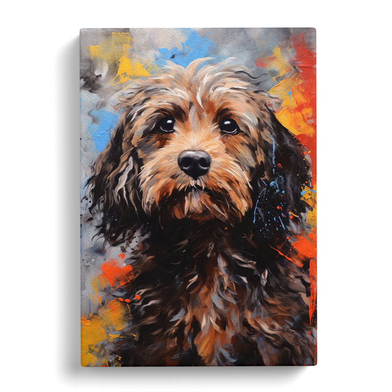 Cockapoo Gestural - Wrapped Canvas, 76cm H x 50cm W x 3cm D
