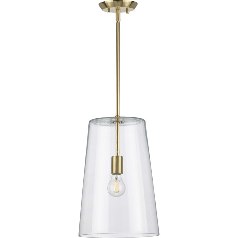 Luminaire suspendu conique à 1 lumière Selena, Doré, H 15,88 po x l 10,5 po x P 10,5 po