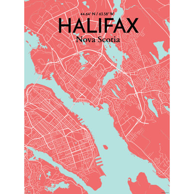 « halifax city map », reproduction d’impression sur affiche en mer