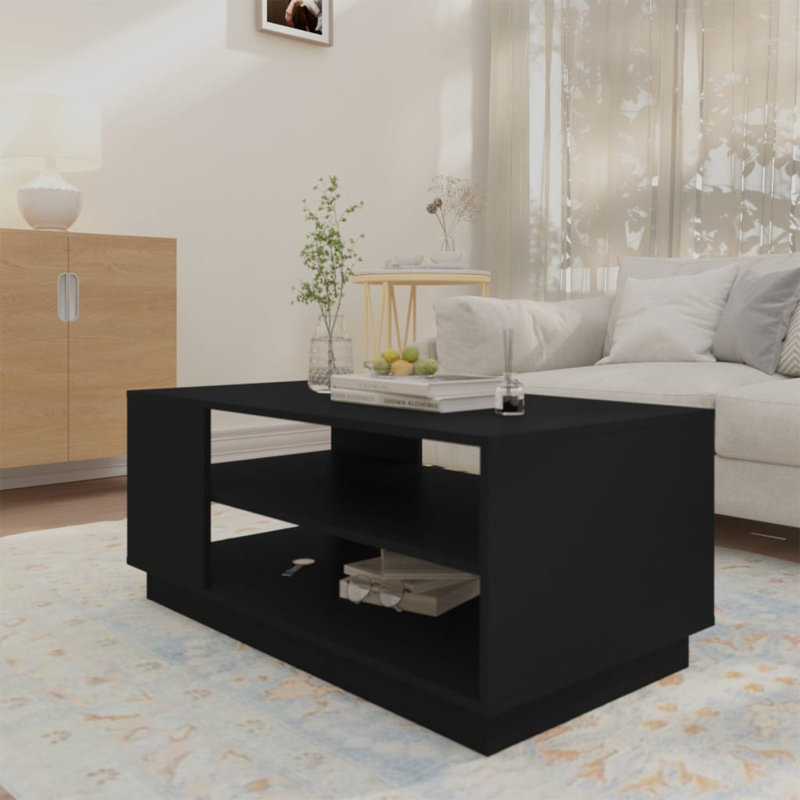 Coffee Table 102x55x43 cm Engineered Wood, Black