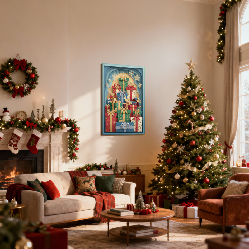Ensemble de 3 impressions sur toile de Noël, H 18 po x l 12 po
