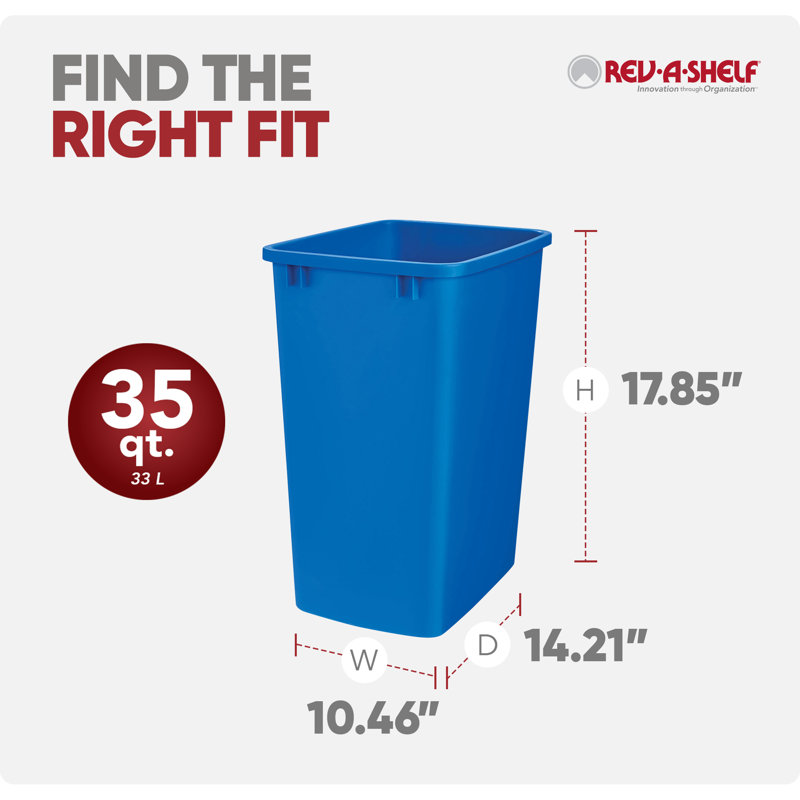 Rev-A-Shelf Poubelle, RV-35-22-2 , Bleu, 8.75
