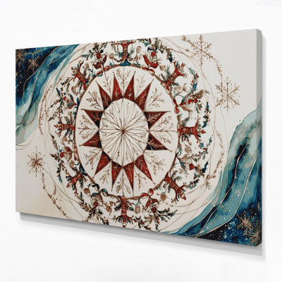 «Christmas Christmas Mandalas», art mural sur toile grise