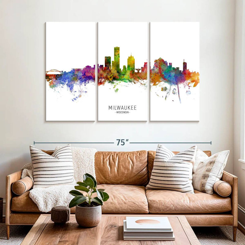 Milwaukee, Wisconsin Skyline I, H 42 po x l 65 po