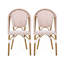 Ensemble de 2 chaises bistro d'extérieur en ratine et aluminium PE