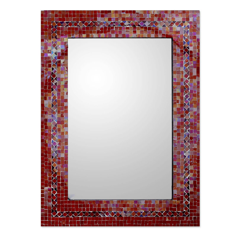 Miroir mural en verre à forme de mosaïque fabriqué à la main Roshni