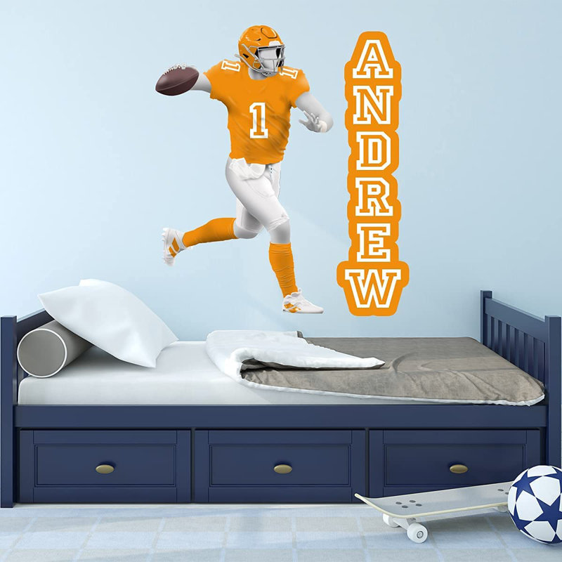 Adhésif décoratif Quarterback, H 22 po x l 18 po, Orange