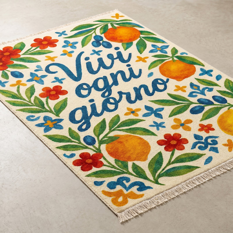 Tapis floral 5 pi x 8 pi Zest toscan