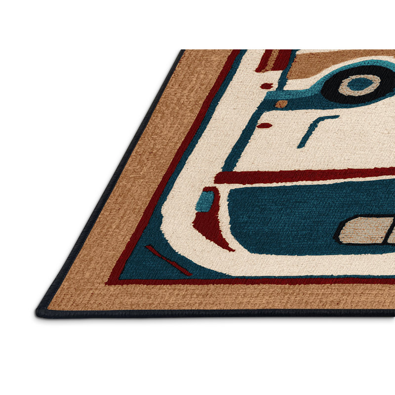 Tapis de transport noir lavable à la machine, Rond 4 pi