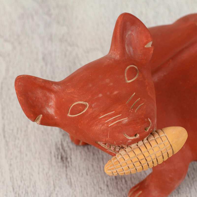 Colima Dog with Corn Ceramic Figurine