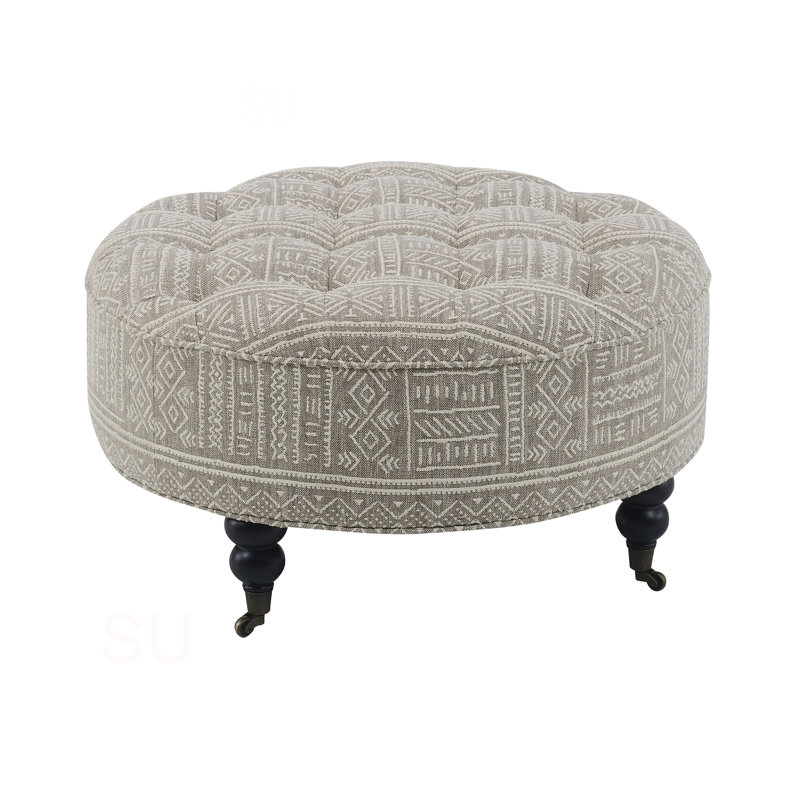 Grey Ottoman With Casters