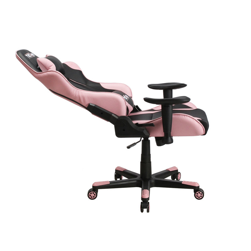 Pink and Black Ergonomic Faux Leather Adjustable Gaming Chair