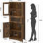 Grande armoire de rangement moderne moderne - double rangée de 67 po à 5 compartiments avec portes en verre et tablettes réglables, résistante à l'humidité et peu encombrante pour la salle de bain, la cuisine, la salle à manger et le salon.-1855367448