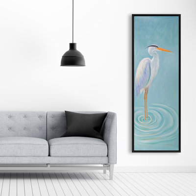 Great blue heron - 20"x60" Framed canvas