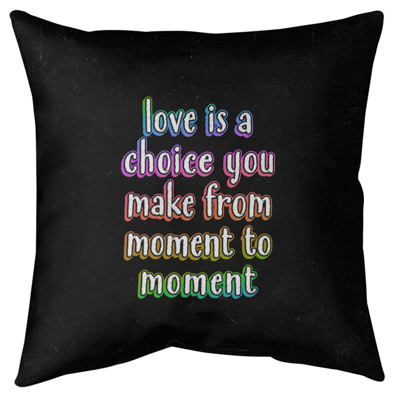 Coussin de sol Love is a choice, H 28 po x l 28 po, Arc-en-ciel