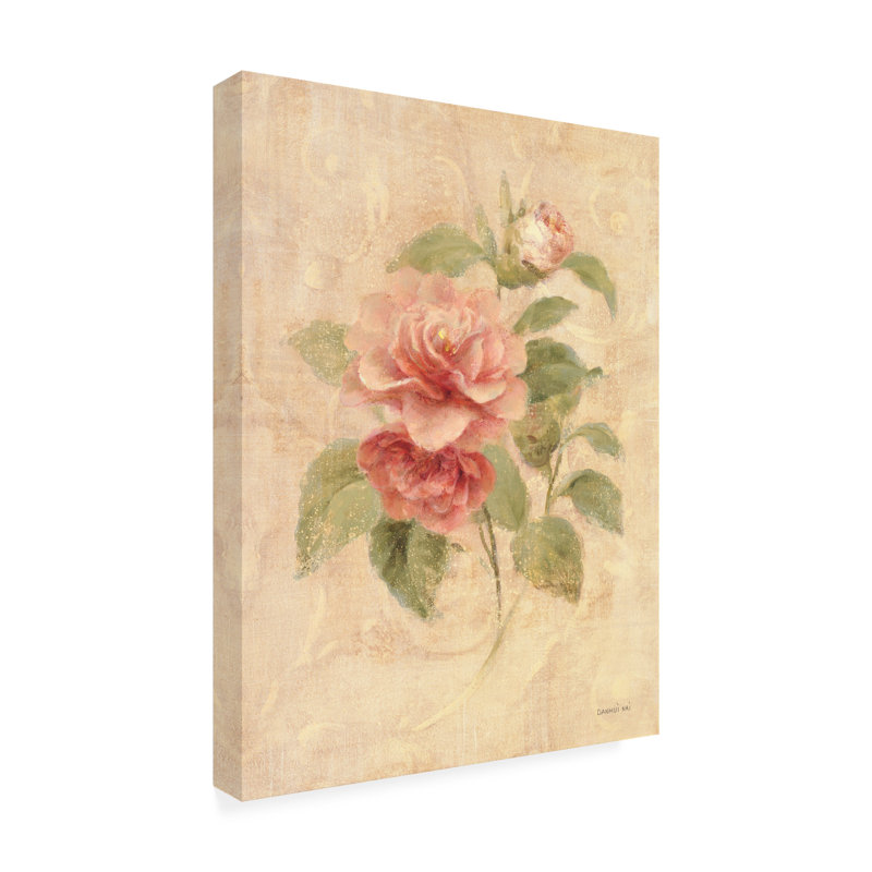 Œuvre d'art sur toile boliné Danhui Nai Floral III, H 24 po x l 18 po