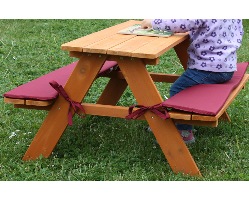 Kids Solid Wood Rectangular Outdoor Table Or Chair and Chair Set