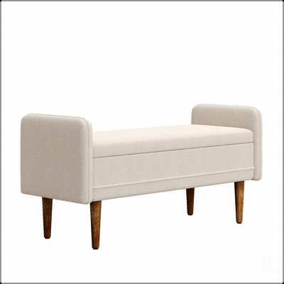 Le tabouret de rangement en velours Teddy, avec espace de rangement, convient aux appartements, salons et chambres à coucher - (45,98 po x 16,75 po x 21,75 po)