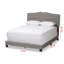 Lit double rembourré standard Gandert, gris clair H 50,9 po x l 58,6 po x L 78,9 po-29885489-29885488