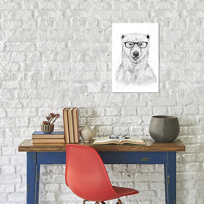 Geek Bear by Balazs Solti - Print on Canvas, 66.04 cm H x 45.72 cm W x 1.91 cm D, Wrapped Canvas
