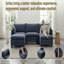 Repose-pieds rectangulaire en chenille pour salon bleu-gris-130176513