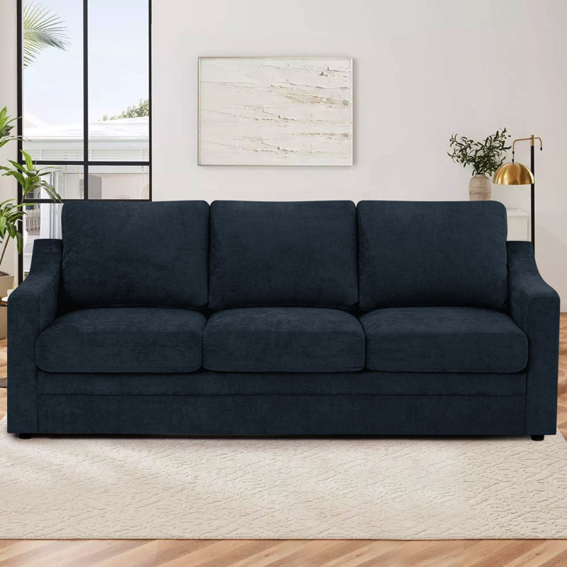 83"  Upholstered 3 Seater Sofa With Thicker Seat Cushions, Comfy Chenille Modern Couch With Wider Armrests For Living Room, Apartment
