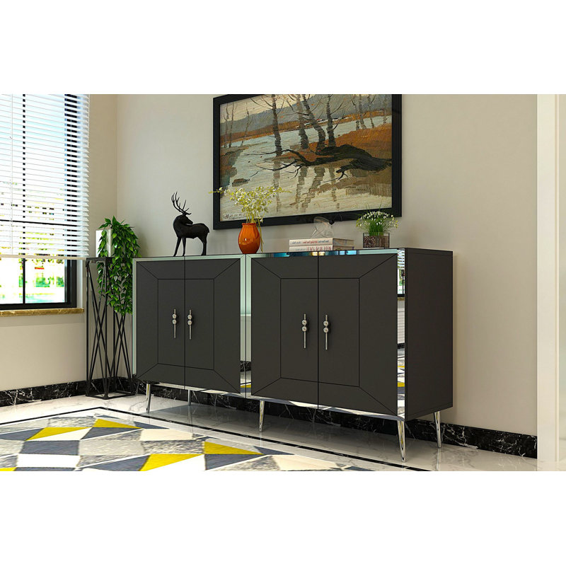 Olivia 150cm Console Table, Grey/Silver