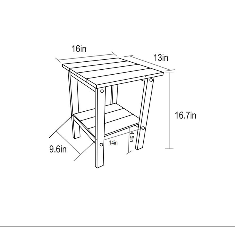 Folding Adirondack Chair with Side Table, 3-Piece Adirondack Chair Set, White (2 Chairs and 1 Table)