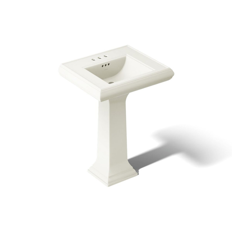 Lavabo de salle de bain piédestal rectangulaire 26,375 "avec trop-plein Memoirs, It, Centres 4 po