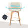 Lovetro Swivel Full Back Arms Upholstered 25.8"H Counter Stool with Solid Rubberwood Frame and Gold Footrest