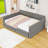 Queen Two Drawers Upholstered Platform Bed with USB-1035683122