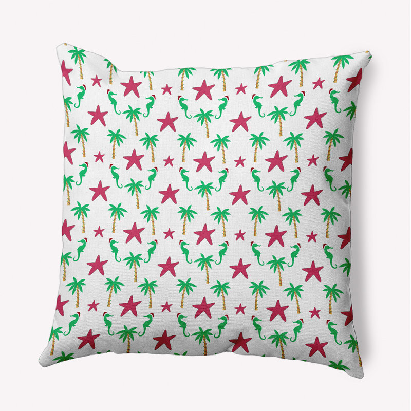 Coussin décoratif intérieur / extérieur Christmas Beach Motif_O5PHAN1595PK22, 20 po x 20 po, Carré