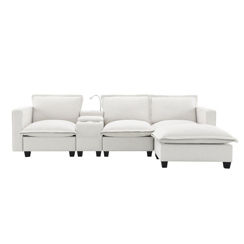 [VIDEO+NEW]109*57" Modern Sectional Cloud Sofa With Console