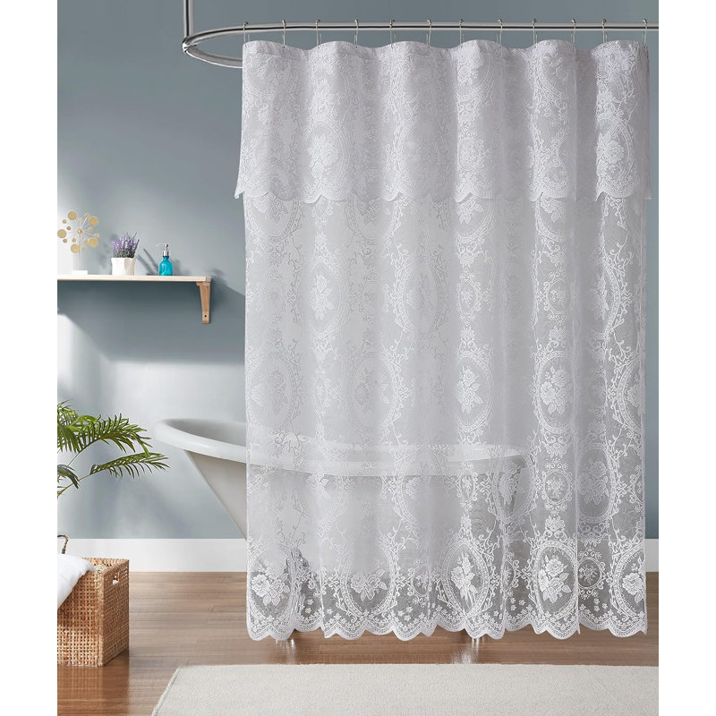 Rideau de douche Sharon Goth, Blanc, H 84 po x l 72 po