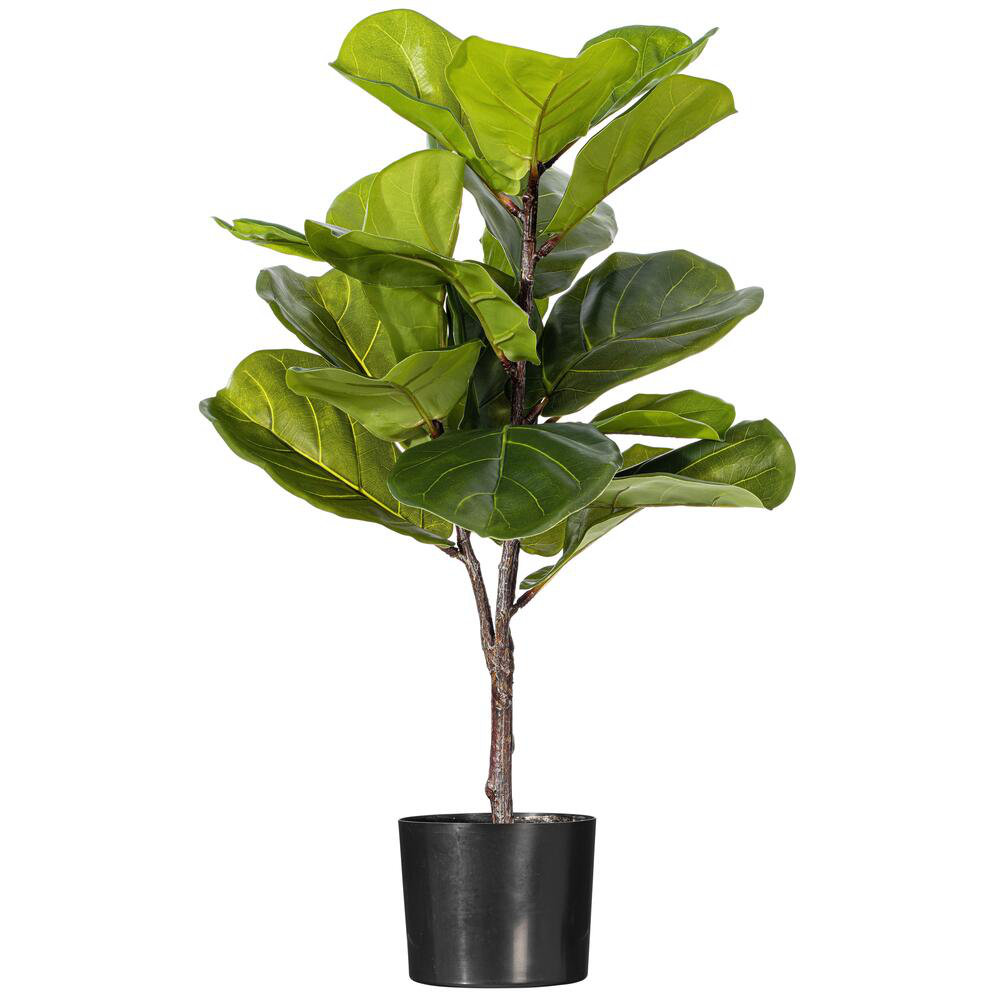 Vickerman 27.6'' Faux Fiddle Leaf Fig Plant in Pot Wayfair