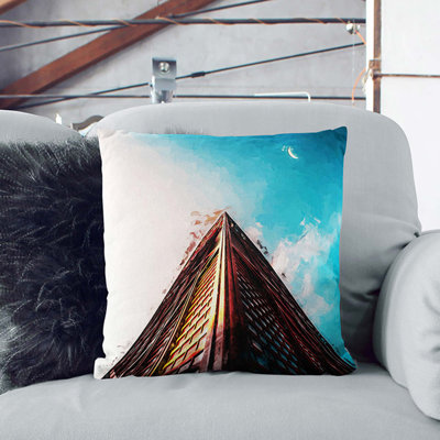 Moon Above the Architecture Cushion with Filling