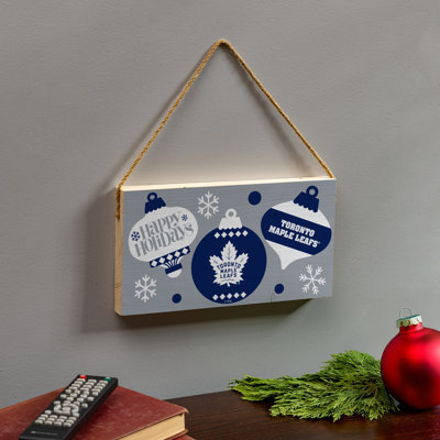 Plaque murale en bois des Fêtes Toronto Maple Leafs 6 x 11