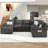 Belrose U-Shaped Sleeper Sectional Sofa Bed with Pull-Out Bed and Storage for Living Room ,Dark Gray-1687495742
