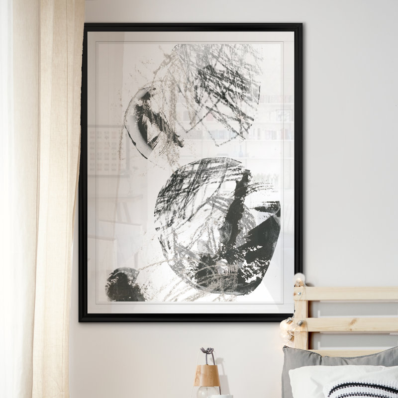 Scribble Stones IV - impression, H 18,5 po x l 24,5 po x P 1,5 po, Cadre noir