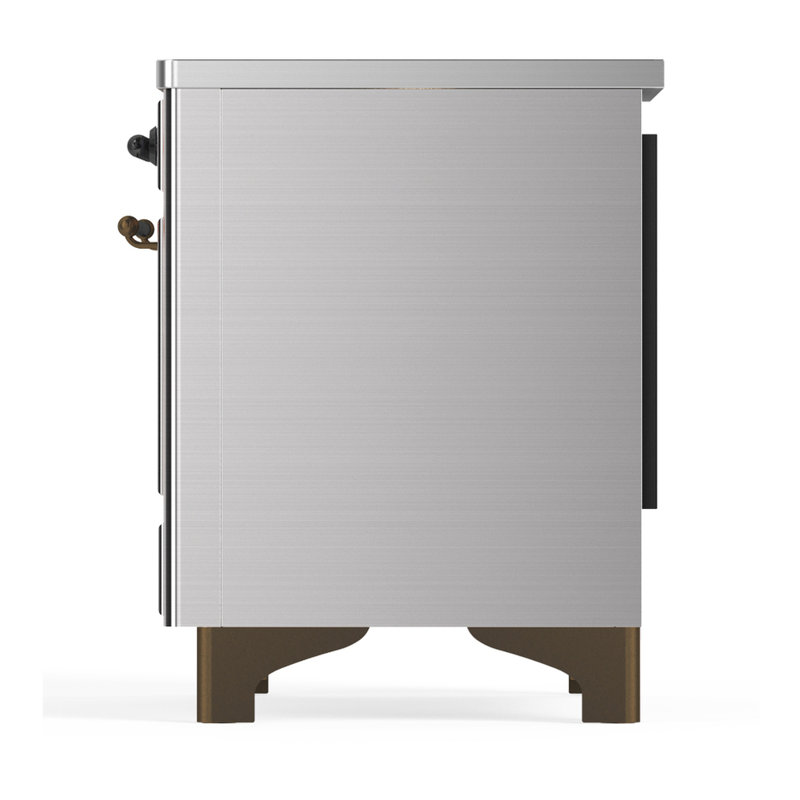 Majestic III Series 40 Inch Induction Range with 6 Induction Elements in Glossy Black (Copper Trim), Stainless Steel