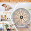 Ventilateur de plafond noir 36 po avec lumière, ventilateur de plafond encastré avec télécommande, à intensité variable, 3 couleurs, 6 vitesses-132945790