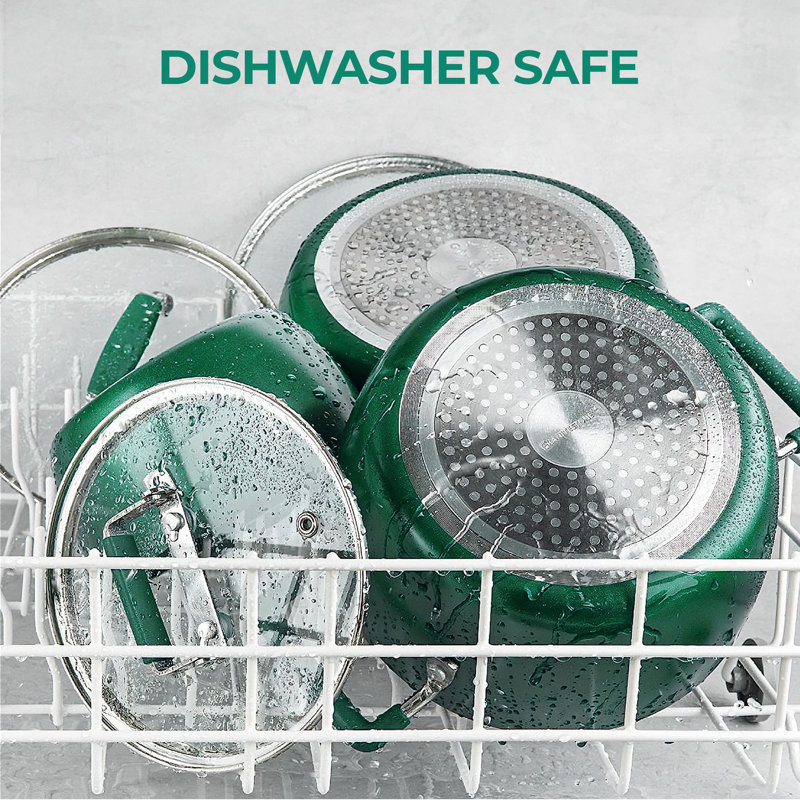 Emerald Green Aluminum Nonstick 6-Piece Nesting Cocotte Set
