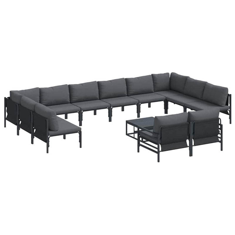 Vidaxl Garden Sofa Set 13 Pcs Anthracite Steel